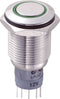 TRU COMPONENTS 701907 LAS2GQF-11E/G/12V/S/P Vandalismebestendige druktoets 250 V/AC 3 A 1x aan/(aan) Moment Groen 1 stu