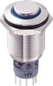 TRU COMPONENTS 701921 LAS2GQH-11E/B/12V/S/P Vandalismebestendige druktoets 250 V/AC 3 A 1x aan/(aan) Moment Blauw 1 stu