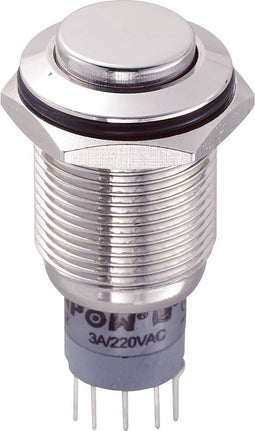 TRU COMPONENTS 701932 LAS2GQH-22/N/P Vandalismebestendige druktoets 250 V/AC 3 A 2x aan/(aan) Moment 1 stuk(s)