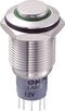 TRU COMPONENTS 701933 LAS2GQH-11E/G/12V/S/P Vandalismebestendige druktoets 250 V/AC 3 A 1x aan/(aan) Moment Groen 1 stu
