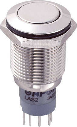 TRU COMPONENTS 701942 LAS2GQF-11/N/P Vandalismebestendige druktoets 250 V/AC 3 A 1x aan/(aan) Moment 1 stuk(s)