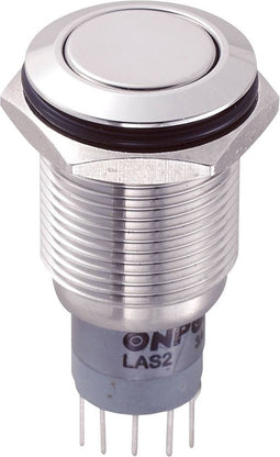 TRU COMPONENTS 701943 LAS2GQF-22/S/P Vandalismebestendige druktoets 250 V/AC 3 A 2x aan/(aan) Moment 1 stuk(s)