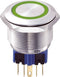 TRU COMPONENTS 701946 GQ25-11E/G/12V Vandalismebestendige druktoets 250 V/AC 5 A 1x aan/(aan) Moment Groen IP65 1 stuk(