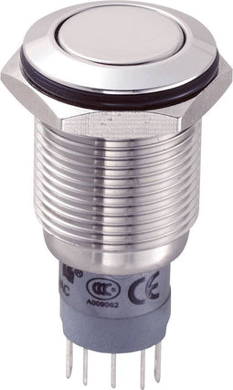 TRU COMPONENTS 701954 LAS2GQF-11/S/P Vandalismebestendige druktoets 250 V/AC 3 A 1x aan/(aan) Moment 1 stuk(s)