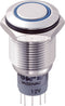TRU COMPONENTS 701958 LAS2GQF-22E/B/12V/S/P Vandalismebestendige druktoets 250 V/AC 3 A 2x aan/(aan) Moment Blauw 1 stu