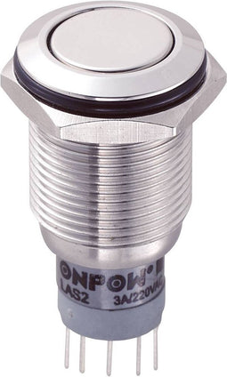 TRU COMPONENTS 701967 LAS2GQF-22Z/S/P Vandalismebestendige drukschakelaar 250 V/AC 3 A 2x aan/aan Continu IP67 1 stuk(s