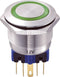 TRU COMPONENTS 701977 GQ22-11E/G/12V Vandalismebestendige druktoets 250 V/AC 5 A 1x aan/(aan) Moment Groen IP65 1 stuk(