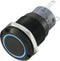 TRU COMPONENTS 702182 LAS1-AGQ-11E/B Vandalismebestendige druktoets 250 V/AC 5 A 1x uit/(aan) Moment Blauw (Ø x l) 22 m