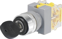 TRU COMPONENTS 704509 Y090-A-20Y/31 Sleutelschakelaar 250 V/AC 5 A 1x aan/uit/aan 2 x 45 ° IP40 1 stuk(s)