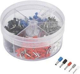 TRU COMPONENTS 737074 Assortiment adereindhulzen 0.5 mm², 0.75 mm², 1 mm², 1.5 mm², 2.5 mm² Deels geïsoleerd Wit, Grijs