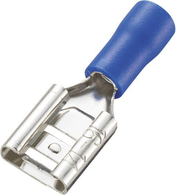 TRU COMPONENTS 737509 Platte stekker (female) Insteekbreedte: 8.0 mm Insteekdikte: 0.8 mm 180 ° Deels geïsoleerd Blauw