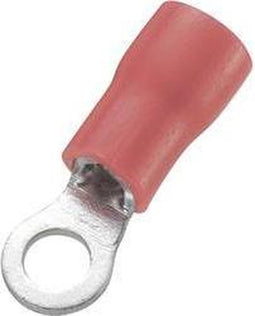 TRU COMPONENTS 738167 Ringkabelschoen Dwarsdoorsnede (max.): 1.50 mm² Gat diameter: 10.5 mm Deels geïsoleerd Rood 100 s
