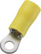 TRU COMPONENTS 738406 Ringkabelschoen Dwarsdoorsnede (max.): 6 mm² Gat diameter: 10.5 mm Deels geïsoleerd Geel 50 stuk(
