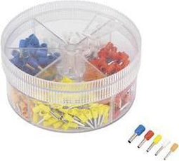 TRU COMPONENTS 739735 Assortiment adereindhulzen 0.5 mm², 0.75 mm², 1 mm², 1.5 mm², 2.5 mm² Deels geïsoleerd Oranje, Wi