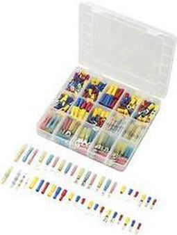 TRU COMPONENTS 739925 Assortiment kabelschoenen 0.50 mm² - 2.50 mm² Blauw, Geel, Rood, Wit 382 stuk(s)