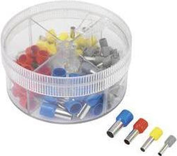 TRU COMPONENTS 739966 Assortiment adereindhulzen 4 mm², 6 mm², 10 mm², 16 mm² Deels geïsoleerd Grijs, Geel, Rood, Blauw