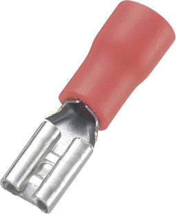 TRU COMPONENTS 745098 Platte stekker (female) Insteekbreedte: 2.8 mm Insteekdikte: 0.5 mm 180 ° Deels geïsoleerd Rood 1
