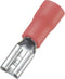 TRU COMPONENTS 745098 Platte stekker (female) Insteekbreedte: 2.8 mm Insteekdikte: 0.5 mm 180 ° Deels geïsoleerd Rood 1