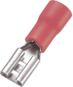 TRU COMPONENTS 745122 Platte stekker (female) Insteekbreedte: 4.8 mm Insteekdikte: 0.5 mm 180 ° Deels geïsoleerd Rood 1