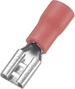 TRU COMPONENTS 745136 Platte stekker (female) Insteekbreedte: 4.8 mm Insteekdikte: 0.8 mm 180 ° Deels geïsoleerd Rood 1