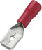 TRU COMPONENTS 745410 Platte stekker (male) Insteekbreedte: 6.4 mm Insteekdikte: 0.8 mm 180 ° Deels geïsoleerd Rood 100