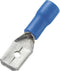 TRU COMPONENTS 745424 Platte stekker (male) Insteekbreedte: 6.4 mm Insteekdikte: 0.8 mm 180 ° Deels geïsoleerd Blauw 10
