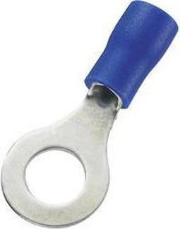 TRU COMPONENTS 746568 Ringkabelschoen Dwarsdoorsnede (max.): 2.50 mm² Gat diameter: 6.4 mm Deels geïsoleerd Blauw 100 s