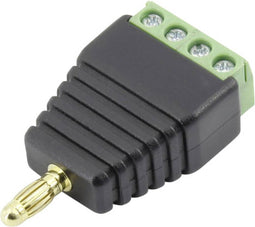 TRU COMPONENTS 93013c1125 Laboratoriumstekker Stekker, recht Stift-Ø: 4 mm Zwart 1 stuk(s)