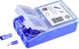 TRU COMPONENTS Assortiment kabelschoenen 2,8x0,8 mm 1.5 mm² 2.5 mm² Blauw 140 stuk(s)