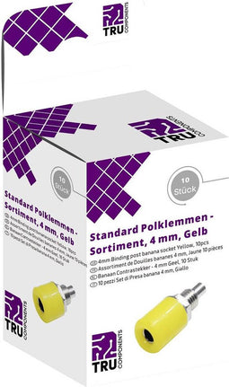 TRU COMPONENTS Assortiment laboratoriumconnectoren Bus, inbouw verticaal Geel 10 stuk(s)