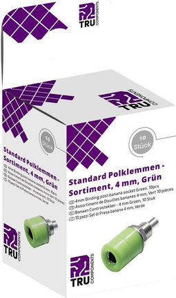 TRU COMPONENTS Assortiment laboratoriumconnectoren Bus, inbouw verticaal Groen 10 stuk(s)