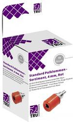 TRU COMPONENTS Assortiment laboratoriumconnectoren Bus, inbouw verticaal Rood 10 stuk(s)
