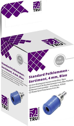 TRU COMPONENTS Assortiment laboratoriumconnectoren Bus, inbouw verticaal Blauw 10 stuk(s)