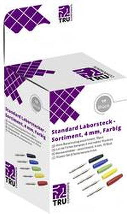 TRU COMPONENTS Assortiment laboratoriumconnectoren Stekker, recht Zwart, Rood, Blauw, Geel, Groen 10 onderdelen