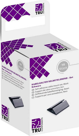 TRU COMPONENTS Bevestigingssokkel (zelfklevend) Zelfklevend T1904CA036 Bundel-Ø (bereik) 2.50 tot 3.50 mm Zwart 10 stuk