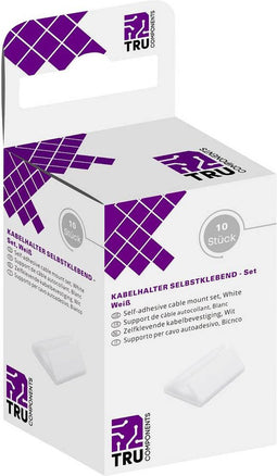 TRU COMPONENTS Bevestigingssokkel (zelfklevend) Zelfklevend T1904CA037 Bundel-Ø (bereik) 2.50 tot 3.50 mm Wit 10 stuk(s