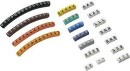 TRU COMPONENTS ECMKP-2 Markeerclip Opdruk 0 - 9, A, E, L, N, R, S, T, -, + Buitendiameter 2 tot 5 mm 545010