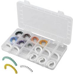 TRU COMPONENTS ECMKS-1 Markeerclip Opdruk 0 - 9, L, N, R, S, T, PE, +, - Buitendiameter 1 tot 3 mm