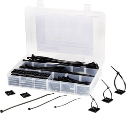 TRU COMPONENTS EPR-350UV Assortiment kabelbinders 100 x 2,5 mm, 142 x 3,2 mm, 190 x 4,8 mm Zwart 1 set(s)