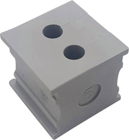 TRU COMPONENTS KT 2/5 Kabeldoorvoering Gegroefd Klem-Ø (max.): 5 mm Elastomeer Grijs 1 stuk(s)
