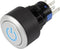 TRU COMPONENTS LAS1-AWY-11T/B/12V/P Druktoets 250 V/AC 3 A 1x uit/(aan) Moment Blauw IP65 1 stuk(s)