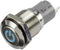 TRU COMPONENTS LAS2GQF-11ZDT/B/12V/S/P Drukschakelaar 48 V/DC 2 A 1x aan/aan Continu Blauw IP65 1 stuk(s)