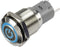 TRU COMPONENTS LAS2GQF-11ZET/B/12V/S/P Drukschakelaar 48 V/DC 2 A 1x aan/aan Continu Blauw IP65 1 stuk(s)
