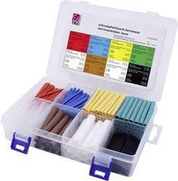 TRU COMPONENTS T1807CA007 Krimpkous assortiment Rood, Blauw, Geel, Groen, Transparant, Bruin, Wit, Zwart Krimpverhoudin