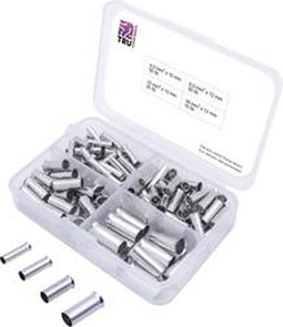 TRU COMPONENTS T1903C024 Assortiment adereindhulzen 4 mm², 6 mm², 10 mm², 16 mm² Ongeïsoleerd Zilver 135 stuk(s)