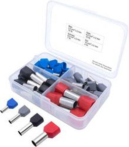 TRU COMPONENTS T1903C026 Assortiment adereindhulzen 2.5 mm², 4 mm², 6 mm², 10 mm² Deels geïsoleerd Blauw, Grijs, Zwart,