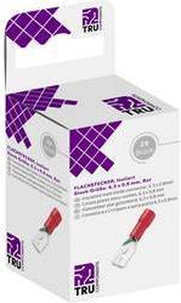 TRU COMPONENTS T1904C042 Assortiment platte stekkers Insteekbreedte: 6.30 mm Insteekdikte: 0.80 mm 180 ° Deels geïsolee