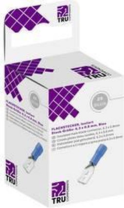 TRU COMPONENTS T1904C043 Assortiment platte stekkers Insteekbreedte: 6.30 mm Insteekdikte: 0.80 mm 180 ° Deels geïsolee