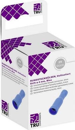 TRU COMPONENTS T1904C049 Kabelschoen, female (rond) 1.50 mm² 2.50 mm² Volledig geïsoleerd Blauw 25 stuk(s)