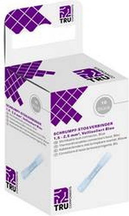 TRU COMPONENTS T1904C069 Stootverbinder Met krimpkous 1.50 mm² 2.50 mm² Volledig geïsoleerd Blauw 10 stuk(s)